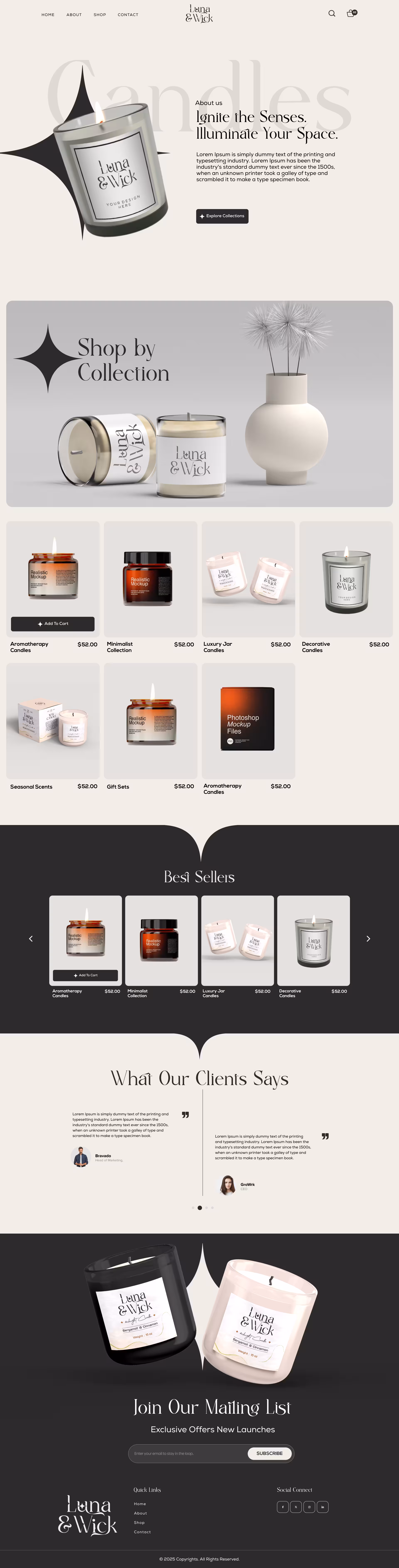 Luna Wick Website Design by Aenfinite